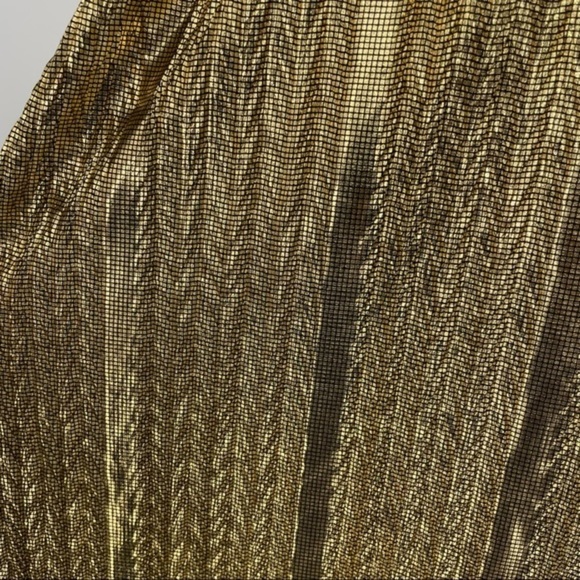 Lularoe Pleated Metallic Gold‎ midi Skirt XS - Picture 2 of 7